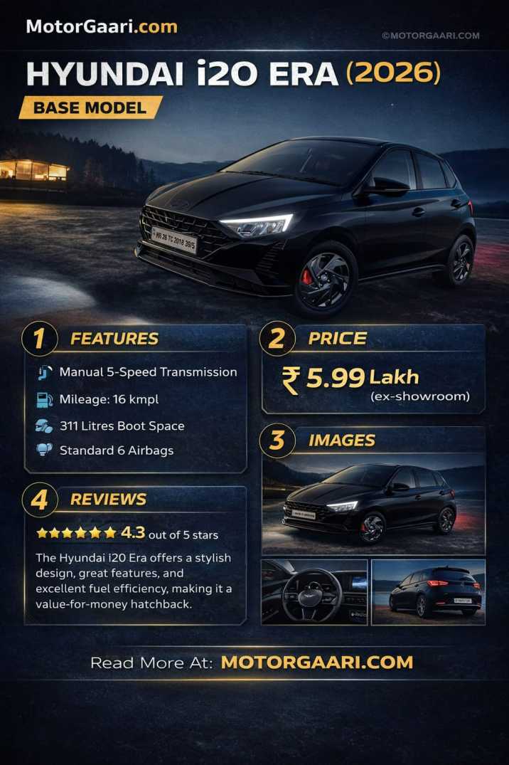 Hyundai i20 Base Model – Features, Price, Specifications & Reviews