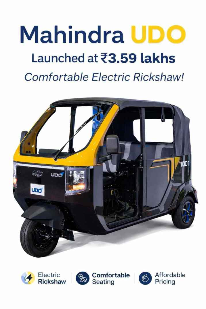 Mahindra UDO – The Comfortable Electric Autoplane E-Rickshaw